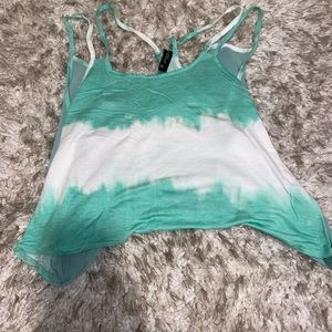 Mint and white crop top